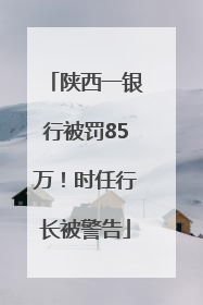 陕西一银行被罚85万！时任行长被警告